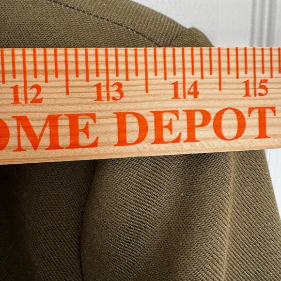 Hazel Army Olive Green Coat Buttons Pockets Double Breasted Women’s M Lined - Picture 12 of 14